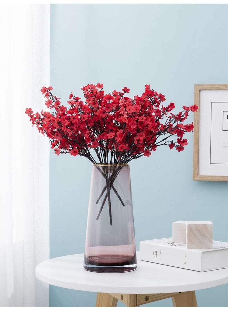 Baytak 5 Pieces Artificial Flowers, Fake Flowers for Vase Decoration,Red Baby's Breath for Home Decor,Artificial Flower Bouquet, All-Purpose Artificial Flower Decor for Indoor and Events,51cm - Image 4